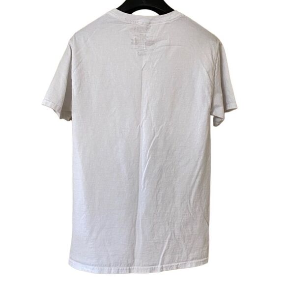 Aaliyah Women’s White Doodle Collage Graphic Shirt Sz S - Picture 2 of 9